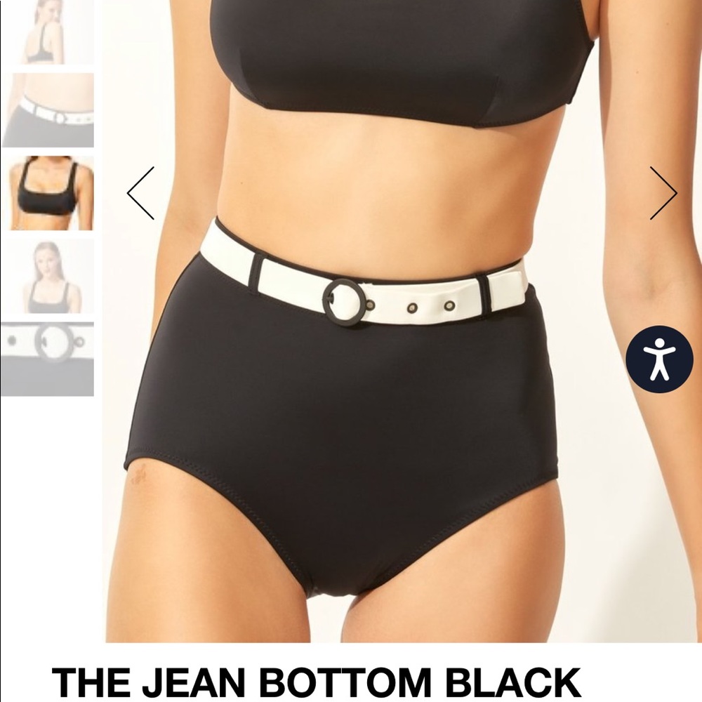 Solid & Striped Jean Belted Bikini Bottom (M) and Top (XS).